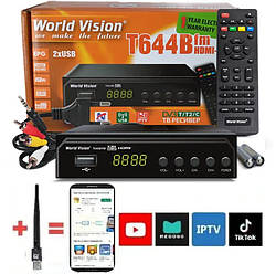Комплект Тюнер т2 World Vision T644B FM VideoCast Wi-Fi 3dB 300 IPTV