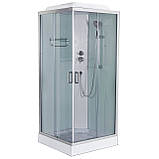 Душовий гідробокс Poli HL 90х90х215 см квадратний на низькому піддоні розсувні двері скло 5 мм, фото 2