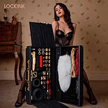 БДСМ-набір LOCKINK All-in-1 BDSM Play Kit - Crocodile Leather, 14 предметів, чорний, натуральна теляча шкіра, фото 9