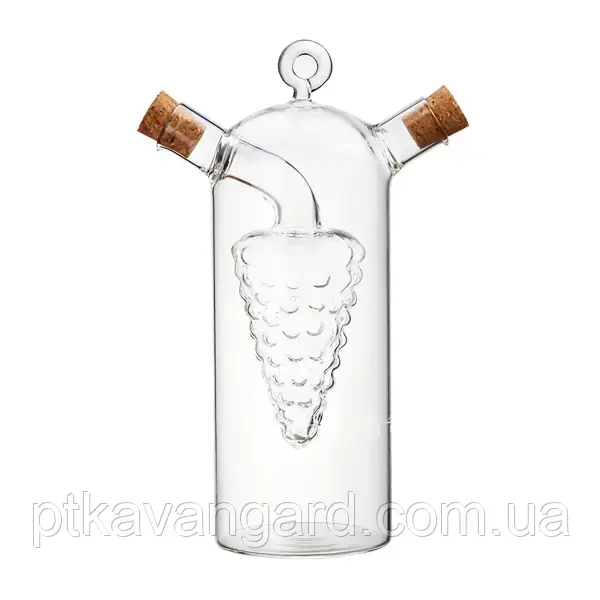 Подвійна пляшка для олії та оцту скляна 80/300 мл, фото 1