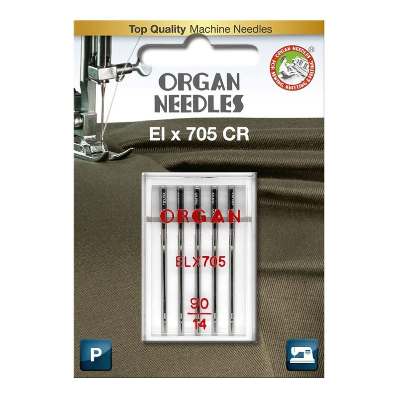 Голки для оверлоку хромовані Organ ELx705 CR PB No90