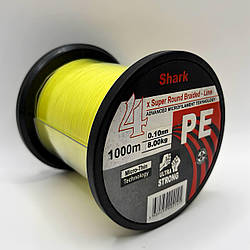Шнур Shark PE X4 1000 m 0.10 mm/8 кг