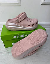 Crocs Classic Crush Clog Shimmer Pink — Жіночі Сабо Крокс Класік Краш Шиммер Рожеві Платформа — Оригінал