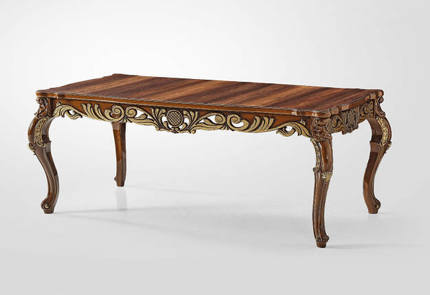 Стіл обідній 200х100 см коричневий бароко Верона, фото 1