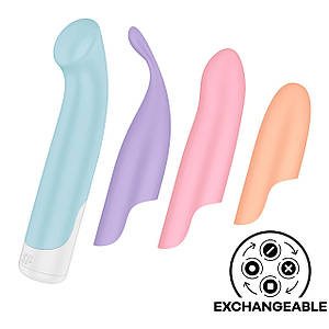 Набір 4-в-1 Satisfyer Playful Four, вібратор і 4 насадки, 12 режимів