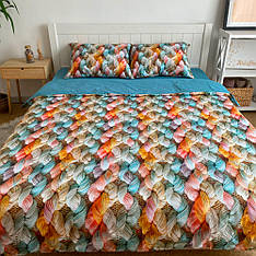 Постільна білизна двоспальна євро 200*220 3D преміум ранфорс (24291)