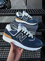 Чоловічі кросівки New Balance 574 Legacy Blue white Нью Беланс 574 Легасі сірі замша демісезон, фото 2