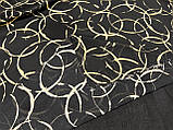 Тканина креп шифон бежеві кільця на чорному фоні № 834, фото 6