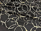 Тканина креп шифон бежеві кільця на чорному фоні № 834, фото 7