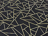 Тканина креп шифон бежева геометрія на чорному фоні № 831, фото 4