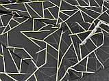 Тканина креп шифон бежева геометрія на чорному фоні № 831, фото 7