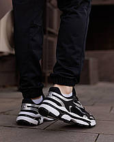 Чоловічі кросівки Lacoste L003 Black Silver White Взуття Лакоста чорно білі шкіряний із сіткою легкі, фото 2