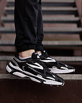 Чоловічі кросівки Lacoste L003 Black Silver White Взуття Лакоста чорно білі шкіряний із сіткою легкі, фото 5