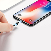 Кабель USB 3в1(Lightning/Micro USB/Type-C) ColorWay CW-CBUU020-BK 2,4A магнітний 1м чорний, фото 9