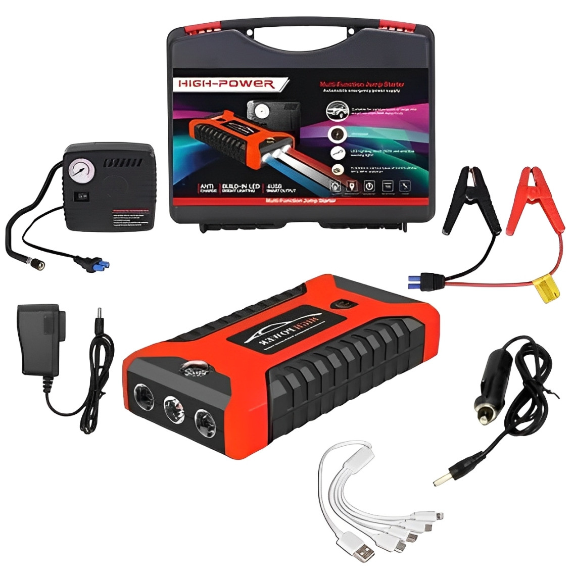 Пускозарядний пристрій 300/600A Jump Starter Pump з компресором 29B 99800 mAh