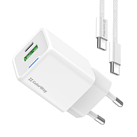 Зарядний пристрій мережевий USB/Type-C + кабель Type-C 35W GaN Mini ColorWay, фото 3