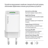 Зарядний пристрій мережевий USB/Type-C + кабель Type-C 35W GaN Mini ColorWay, фото 10