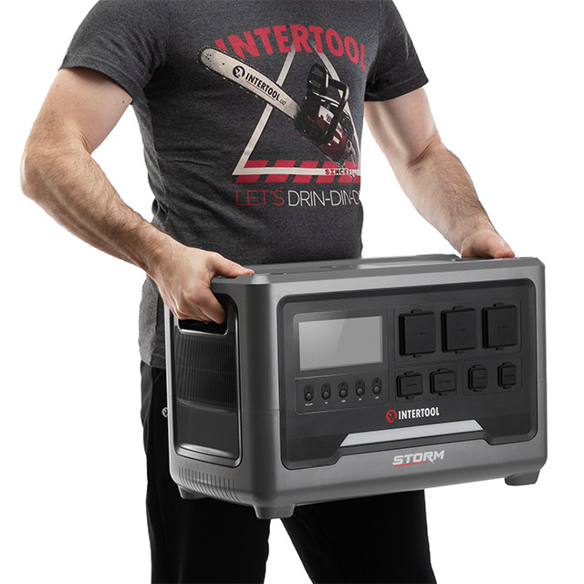 Станція зарядна портативна 2.4 кВт, 2048 Втч, LiFeP04, бездротова зарядка, знімний повербанк, STORM INTERTOOL WT-7013, фото 1