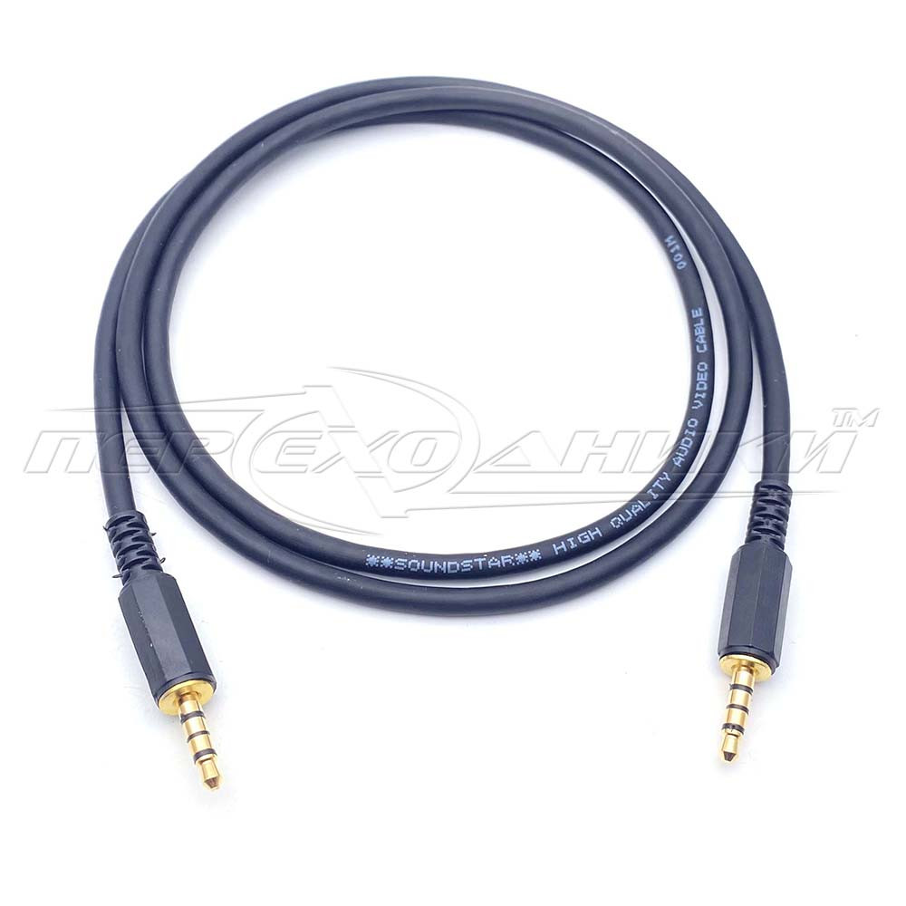 Аудіо-кабель AUX 3.5 mm 4 pin jack HQ, в екрані