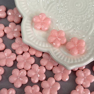 (20 гр) Намистини пластикові Квіточка 14 мм - персиковий