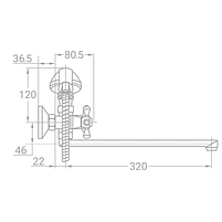 Змішувач VD 1/2" для ванної гусак прямий 350мм дивертор вбудований шаровий Tau, фото 2