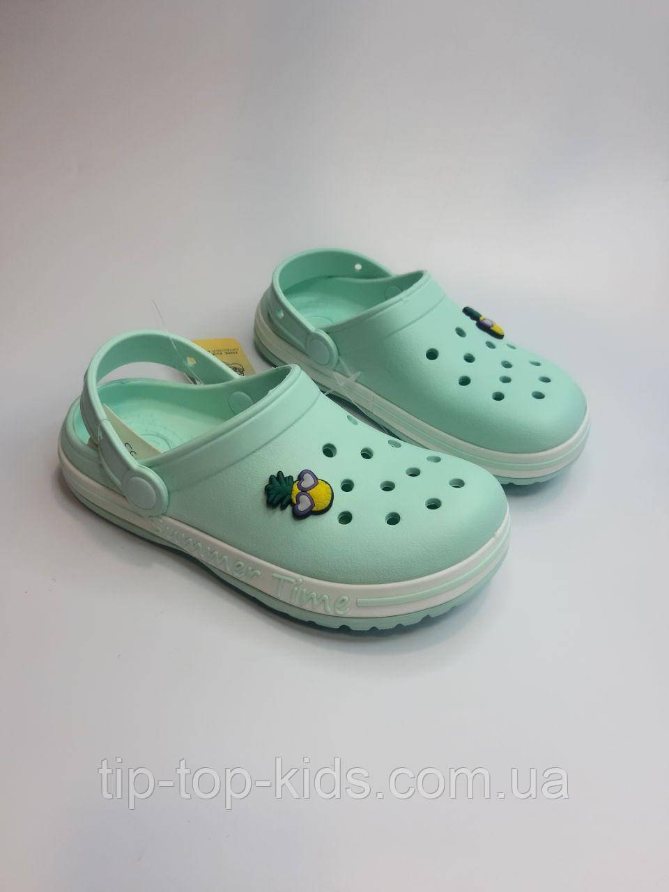 Крокси для дівчинки Dago Style 328 аква р.33-36
