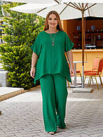 Жіночий літній прогулянковий костюм блуза і штани з креп-жатки (Батал), фото 7