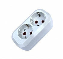 Колодка 2 гнізда з з/к Giselt для подовжувача із заземленням, перенесення подвійна G MGP-111