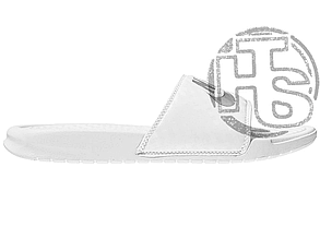 Жіночі шльопанці Найк Nike Benassi Slide White Logo Silver ALL04398