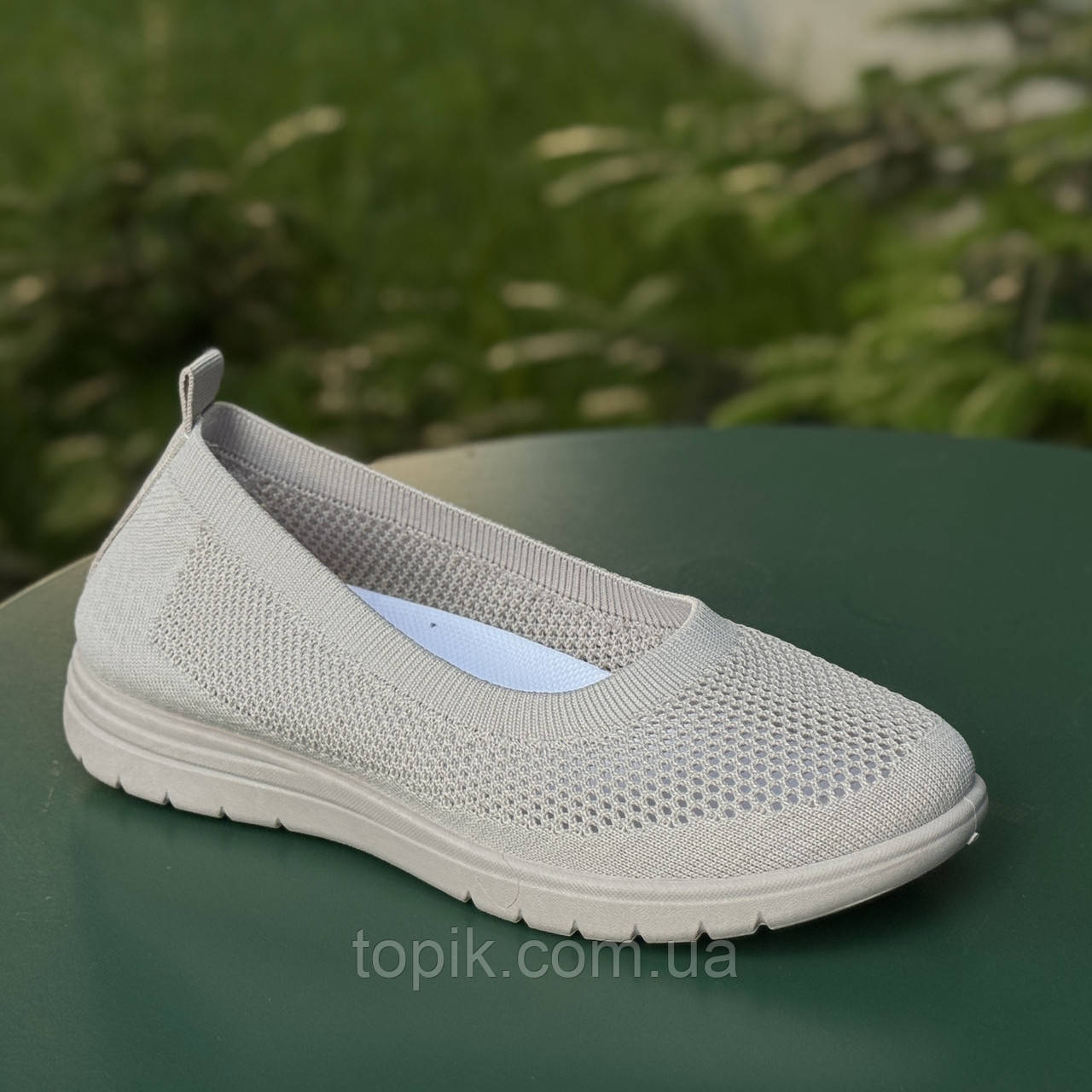 Мокасини жіночі літні бежеві текстильні Мокасины женские летние бежевые текстильные (Код: 3551)