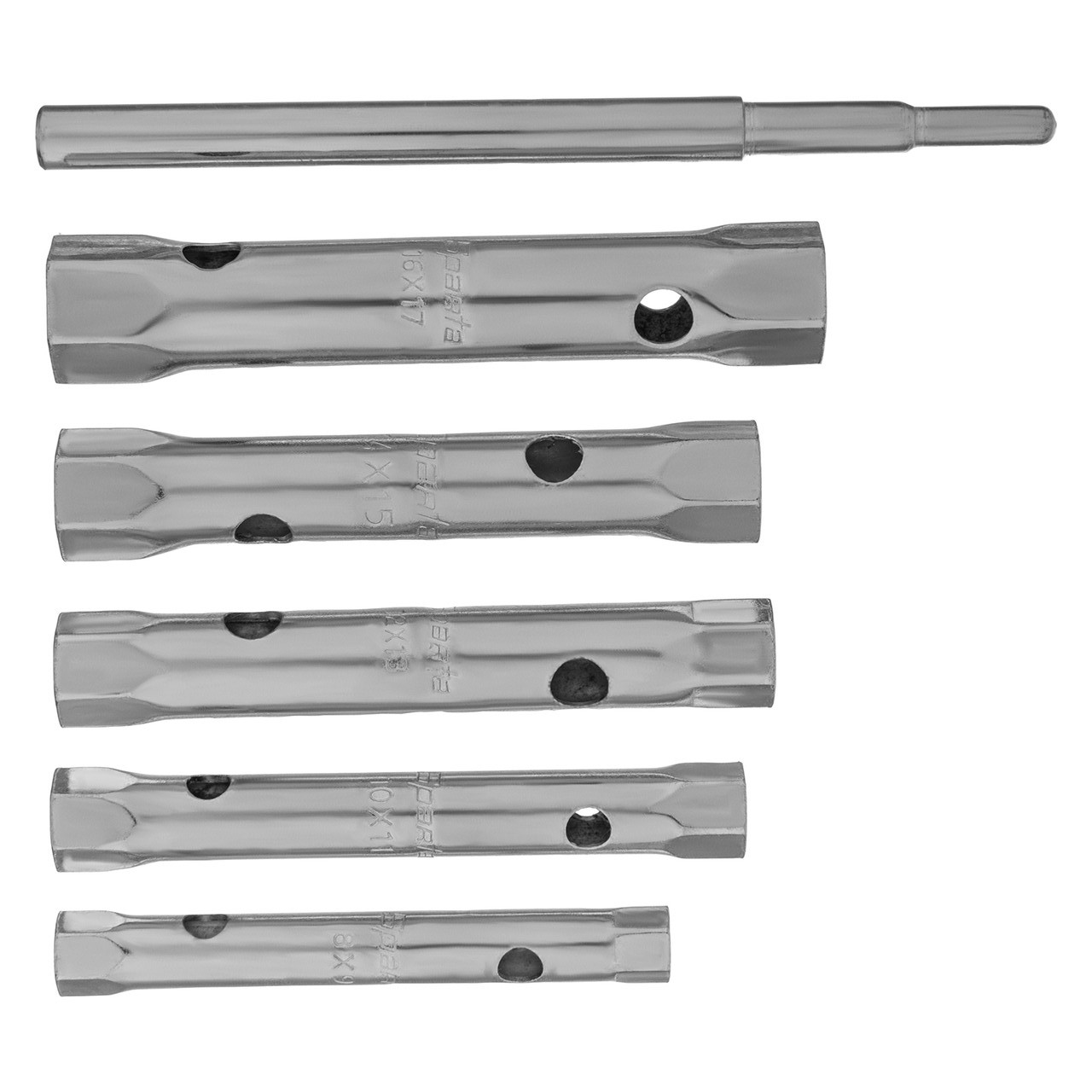 Набір торцевих ключів трубчастих СТ45 твердість 41HRC + вороток 6шт 8х17мм \\ SPARTA Індія