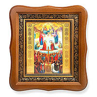 Ікона Собор всіх святих, лик 15х18 см, в світлому дерев'яному кіоті