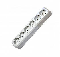 Колодка 6 гнізда з з/к Giselt для подовжувача із заземленням, перенесення потрійна G MGP-191