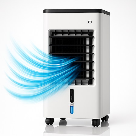 Охолоджувач повітря Germatic 120W, сенсорне керування, 5,5 л, пульт ДК, з місткістю для льоду, фото 1