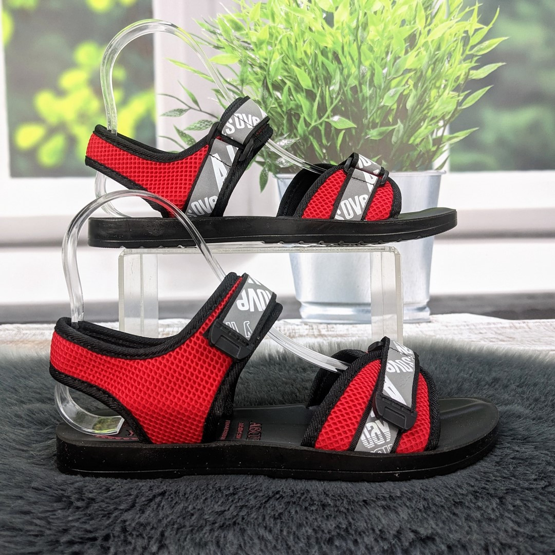 Босоніжки жіночі YiYi червоні з чорним спортивні 4964, фото 1