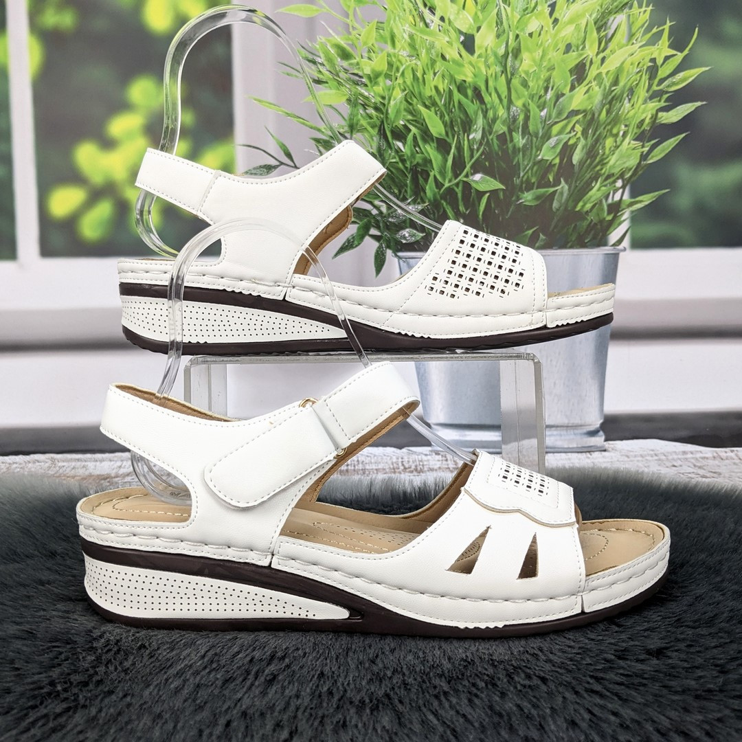 Босоніжки жіночі NAYASITUN білі великі розміри 4969, фото 1