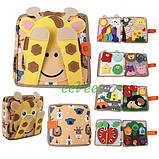 Дитяча розвиваюча фетрова книга Жираф бізіборд сортер Монтессорі для малюків (60797), фото 8