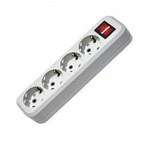 Колодка 4 гнізда з з/к із кнопкою Giselt для подовжувача із заземленням, перенесення четверна G5824