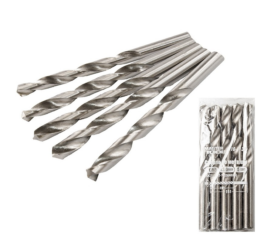 Свердло по металу Р6М5 13,0 мм біле MASTERTOOL 10-1130, фото 1