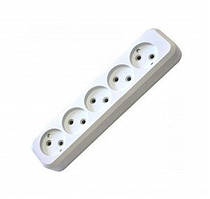 Колодка 5 гнізд без з/к Giselt для подовжувача без заземлення, перенесення п'ятирна G5805
