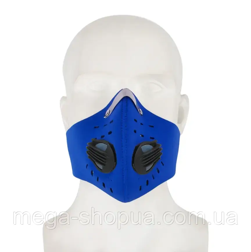 Спортивна маска багаторазова респіратор з вугільним фільтром. Маска для тренувань S35V