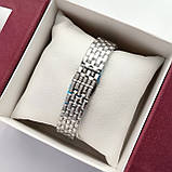 Квадратний жіночий наручний годинник Cartier (картьєр) сріблястого кольору з римськими цифрами - код 2538b, фото 4