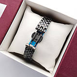 Квадратний жіночий наручний годинник Cartier (картьєр) чорного кольору з римськими цифрами - код 2539b, фото 4