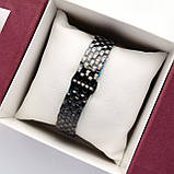 Квадратний жіночий наручний годинник Cartier (картьєр) чорного кольору з римськими цифрами - код 2539b, фото 5