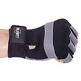 Рукавички для фітнесу та силових тренувань Zelart SB-161594 Чорний-сірий (S-2XL), фото 5