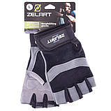 Рукавички для фітнесу та силових тренувань Zelart SB-161594 Чорний-сірий (S-2XL), фото 9