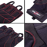 Рукавички для фітнесу та силових тренувань Zelart SB-161596 Чорний (S-2XL), фото 7