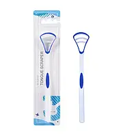 Щітка скребок для мови Professional Y-Kеlin Blue. Очищувач язика . Догляд за язиком. Скребок для язика JU652W