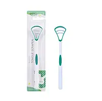 Щітка скребок для язика Professional Y-Kеlin Green. Очищувач язика . Догляд за язиком. Скребок для язика JU652W