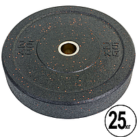 Прогумовані бамперні диски Record TA-5126-25 Bumper Plates RAGGY 51 мм, 25 кг, чорні